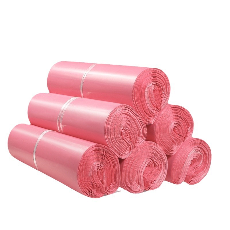 Rosa nuevo material expreso bolsa engrosada 12 seda grande pequeño tamaño largo logística bolsa de embalaje impermeable producción al por mayor