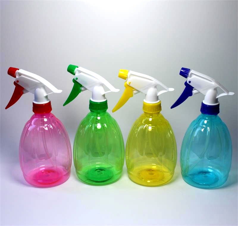厂家直供PET 500ml雾喷洒水南瓜壶/手压式浇花喷雾头