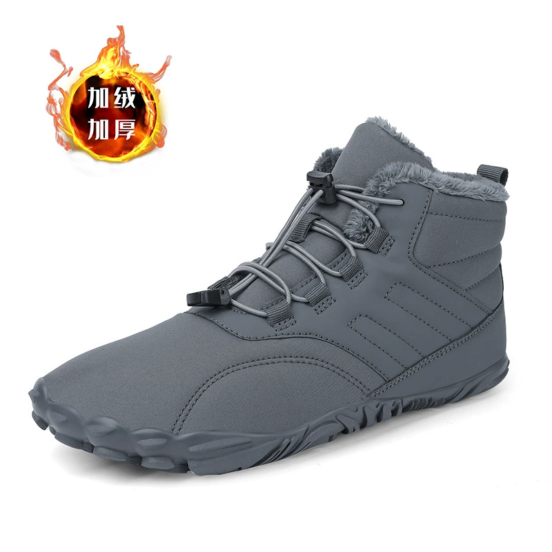 Трансграничные прямые продажи Хлопковая обувь с пятью пальцами для пар, утепленная теплая зимняя обувь на флисовой подкладке, повседневная Нескользящая износостойкая походная обувь с высоким берцем