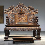 中式实木龙椅皇帝九龙宝座明清古典家具太师椅办公主人椅