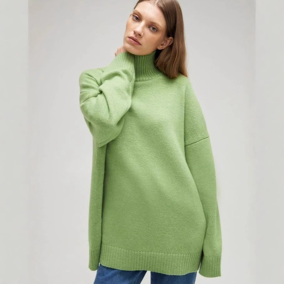 knitted solid sexy demi-season sweater