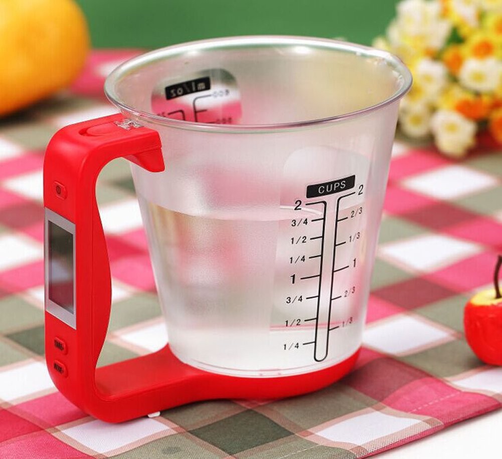 多功能厨房秤 家用便携量杯电子秤 1kg厨房电子量杯秤