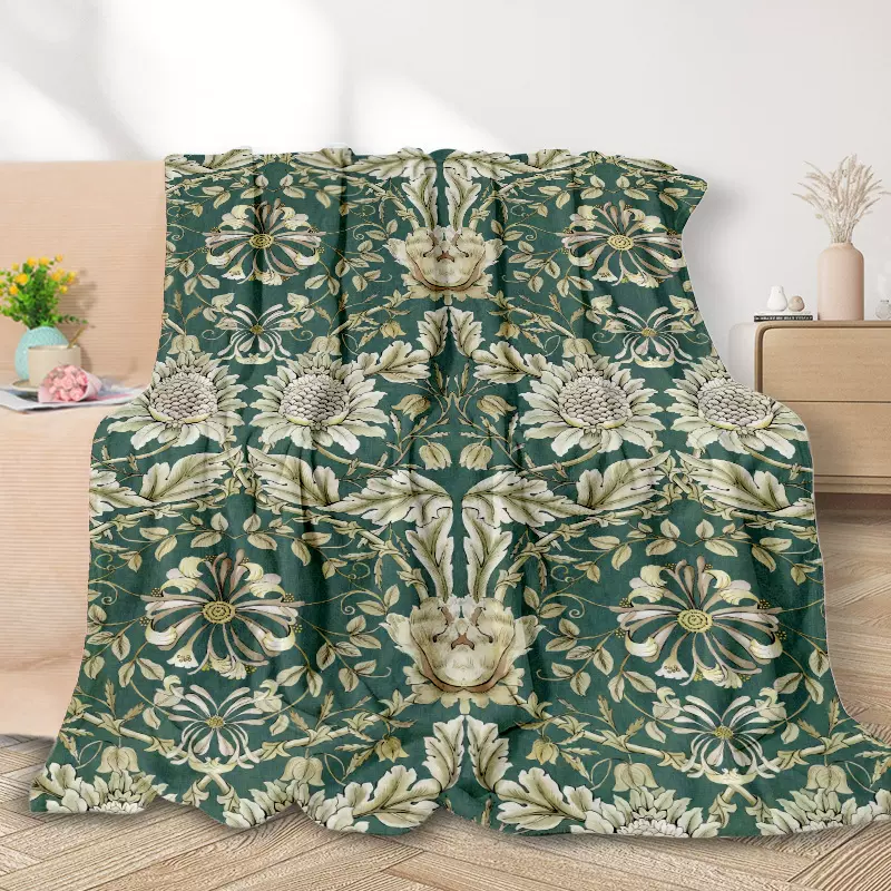 批发外贸新款法兰绒毛毯亚马逊数码印刷空调毯办公室午睡毯子