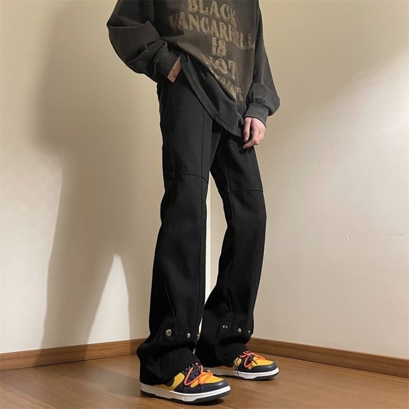 American high street vibe microbook jeans marca de moda masculina slim oversize jeans rectos