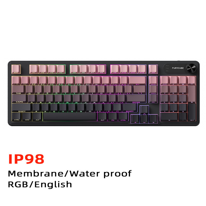 FURYCUBE IP98機械手触り防水キーボードコンピュータゲームコンテスト高颜値有線静音キーボード|undefined