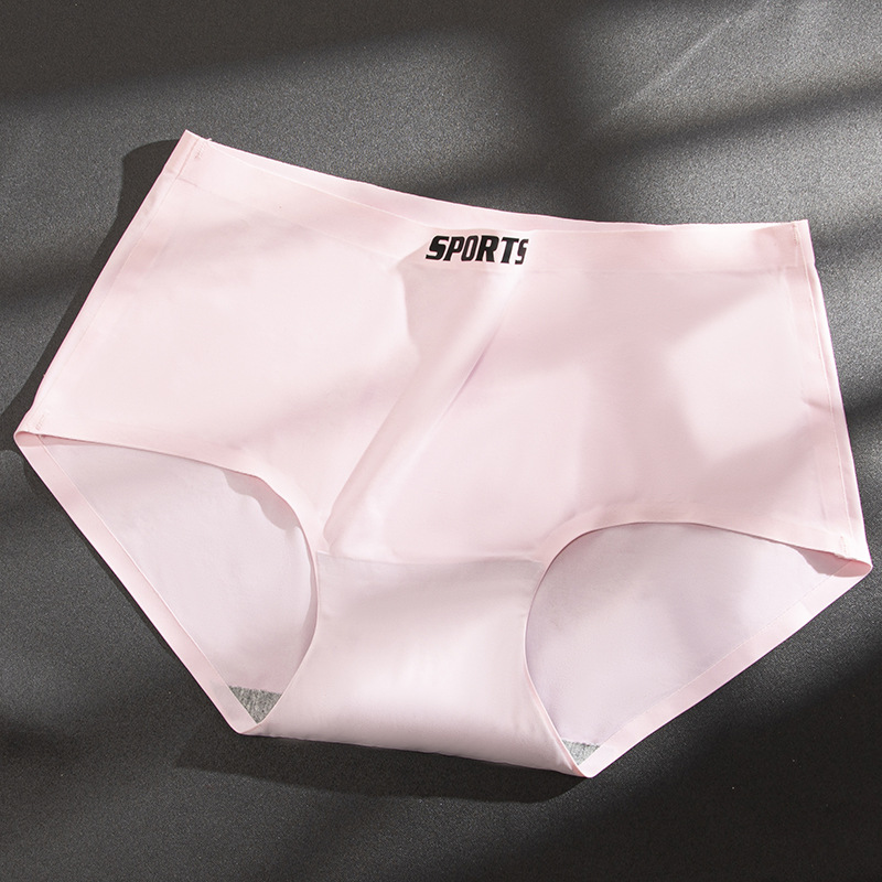 Ropa interior cómoda de las mujeres ropa interior transpirable entrepierna de algodón de las mujeres calzoncillos de cintura media ropa interior de seda de hielo de una pieza al por mayor de las mujeres