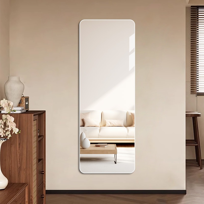 Soft Mirror, Wall-Mounted, Self-Adhesive, Bathroom Household Acrylic Full-Length Mirror, Toilet Washroom Makeup Mirror, High-Definition, No Drilling Required