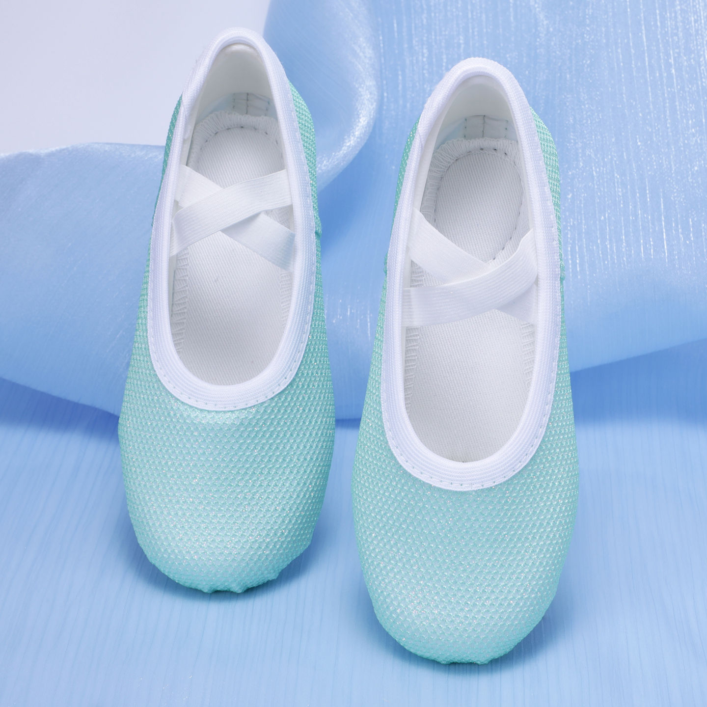 New Children's Dance Shoes Soft-Soled Cat Claw Shoes Cute Ballet Body Shiny Mesh Children's Stage Performance Shoes