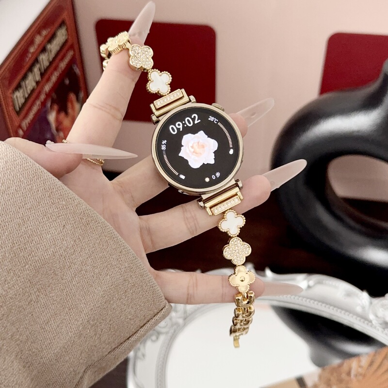 Suitable for Huawei Gt6 Watch Strap Gt5/Gt4/3 New Starburst Four-Leaf Clover Bracelet Watch5Pro Metal