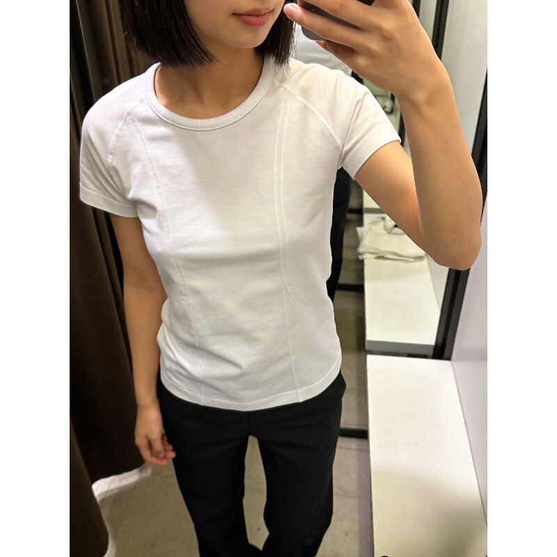 Lulu Jxjx Summer Slim-Fit Seamless Short-Sleeved Yoga T-Shirt Pure Color Fitness Quick-Drying Sports Top Round Neck Basic Style Lulu Jxjx Summer Slim-Fit Seamless Short-Sleeved Yoga T-Shirt Pure Color Fitness Quick-Drying Sports Top Round Neck Basic Style