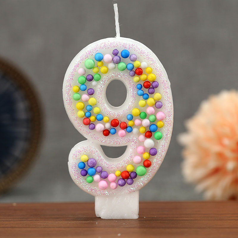 Velas de cumpleaños numéricas 0-9 con diseño de bolas, para Temu, Amazon, AliExpress – Mayorista de Yiwu