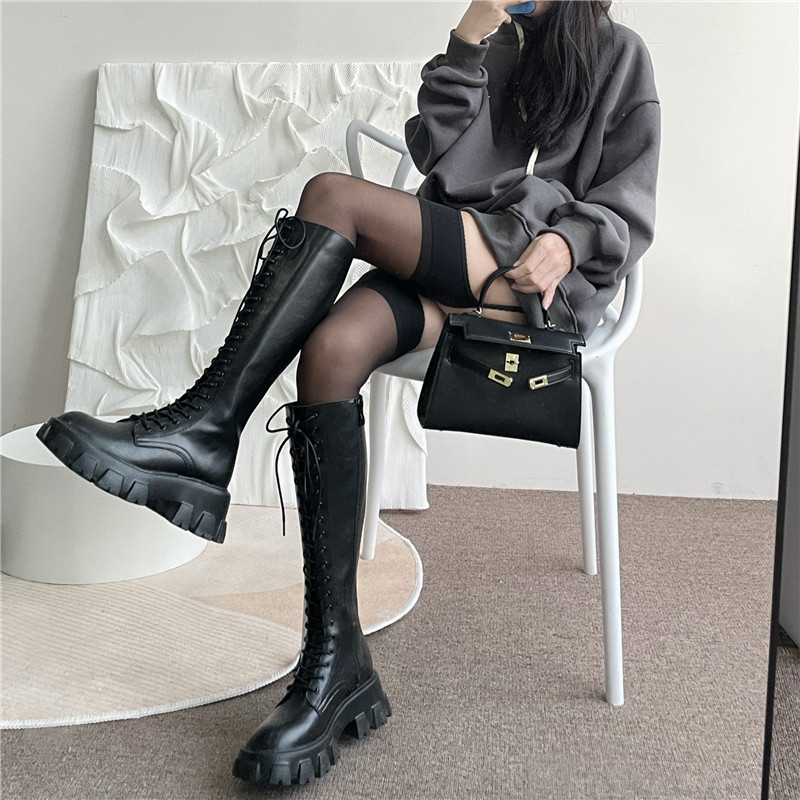 Medias de cabestrillo de encaje de color sólido pantimedias de deseo puro sexy de mujer medias negras abiertas de una pieza calcetines largos de niña