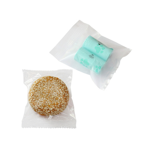 Machine sealable bag transparent frosted snowflake pastry baked food packaging bag snack bag biscuit heat sealable plastic bag