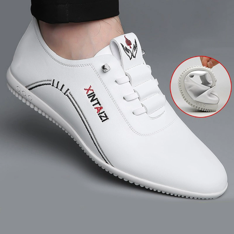 Внешняя торговля модная Новая мужская обувь, осенняя мужская повседневная обувь, удобная Белая обувь с мягкой подошвой, повседневная кожаная обувь, модная Универсальная