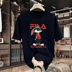 2025 新しい夏のメンズファッションライト高級ピュアコットン半袖 Tシャツメンズトレンディなラウンドネックカジュアル多用途半袖