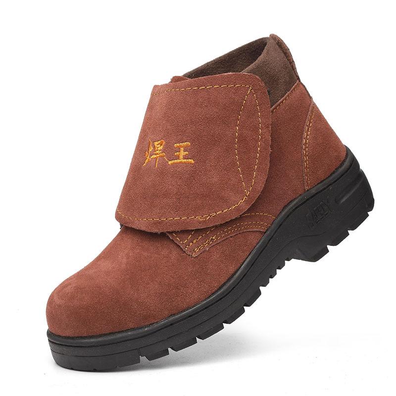 厂家批发电焊劳保鞋男 防砸防刺穿安全鞋中帮牛皮钢包头工作鞋