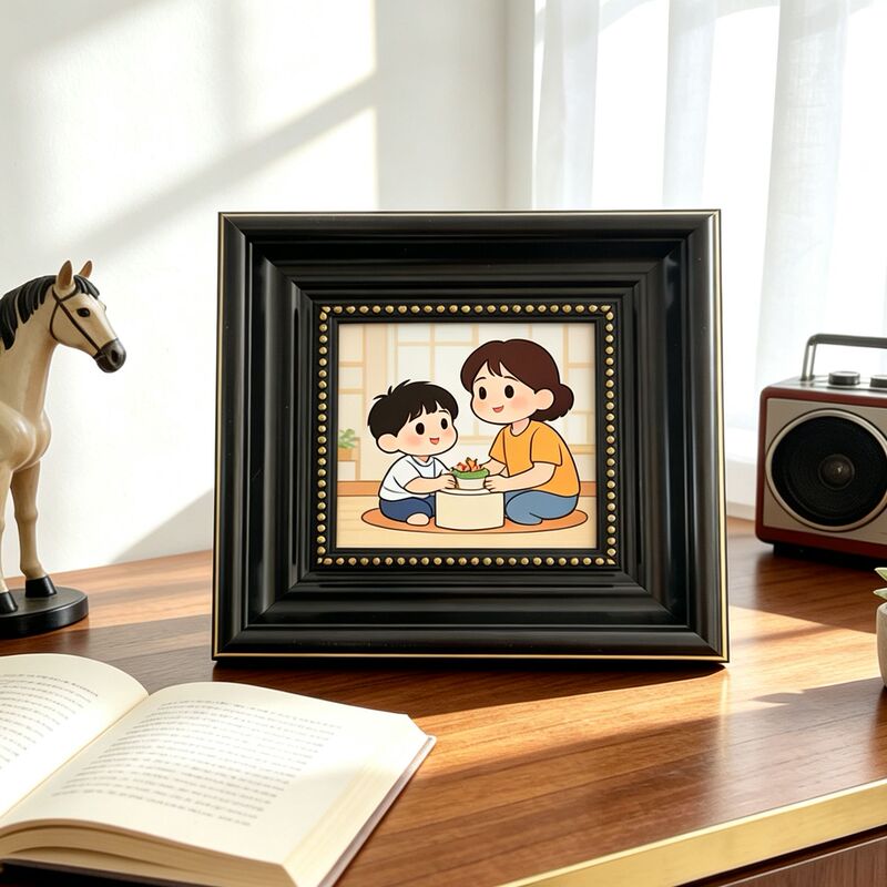 Vintage French-Style Picture Frame for Display in Study, Bedroom, Hallway; DIY Oil Painting Frame for Wall Hanging; Simple Retro Empty Frame
