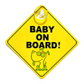 跨境 baby on board 汽车贴纸 吸盘车贴 卡通小狗 外贸 跨境专供