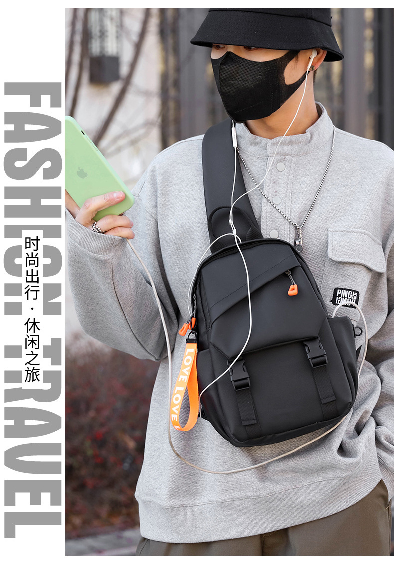 New trendy men's chest bags, casual single-shoulder bags, backpacks, crossbody bags, water-resistant men's bags, business men's bags, cross-border undefined