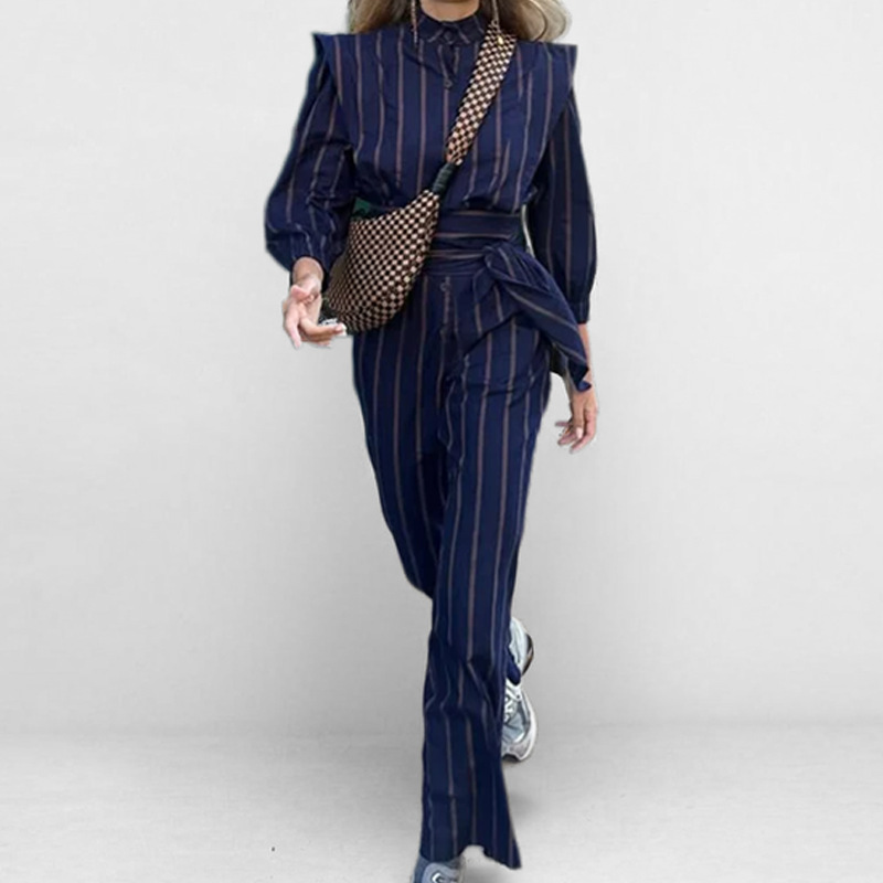 AliExpress 2025 primavera transfronteriza nueva ropa de mujer europea y americana a cuadros temperamento retro moda con cordones pantalones de una pieza mujeres