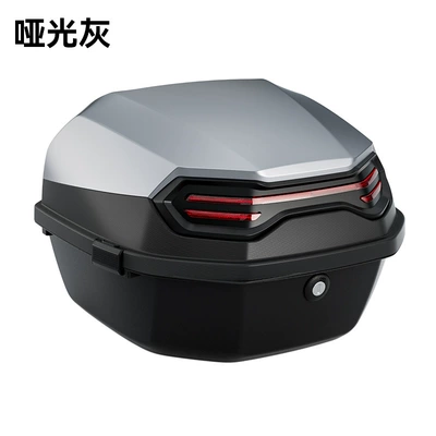 Rear Trunk — Motorcycle Safety Supplies - xl-explorer-matte-gray-free-installation-accessories-single-tail-box