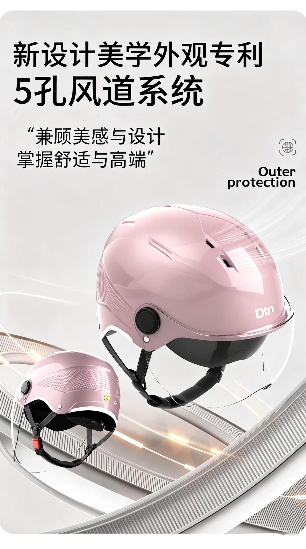 3C Certified Electric Vehicle Helmet, Summer Sun Protection and Anti-Fall, Unisex Electric Motorcycle Riding Double-Mirror Safety Helmet