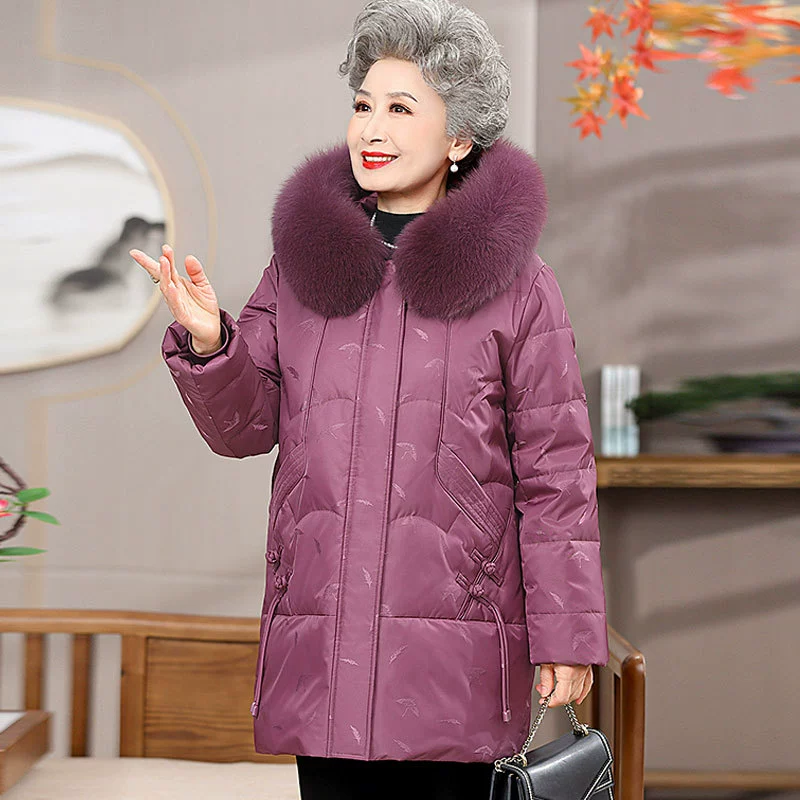 Зимний пуховик для бабушки, куртка с хлопковой подкладкой, 60 лет, 70 лет, зимняя куртка для старой леди, куртка с хлопковой подкладкой средней длины, пальто больших размеров для женщин