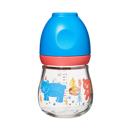日康新生儿宽口玻璃奶瓶宝宝不胀气奶瓶果汁奶瓶营养奶瓶140ML