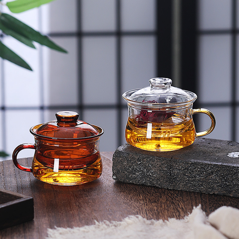 高硼硅玻璃杯耐高温透明玻璃杯咖啡杯茶杯家用功夫茶具套装