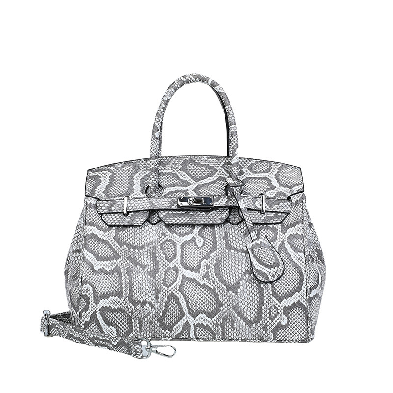 Amazon venta caliente de alta gama patrón de pitón bolso portátil Tote para mujer de alta calidad de gran capacidad bolso de mensajero de un solo hombro