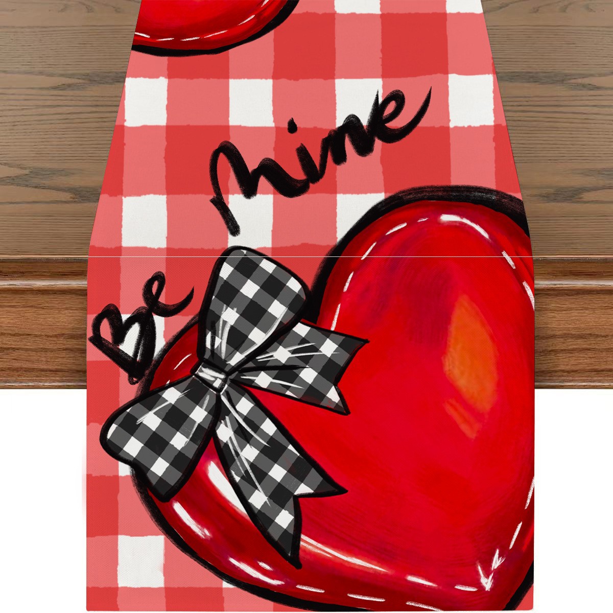 Artículos populares transfronterizos: Mantel para restaurante del Día de San Valentín, camino de mesa de lino con estampado de dibujos animados, mantel individual a prueba de polvo y resistente a las manchas, cubierta para mesa de café.