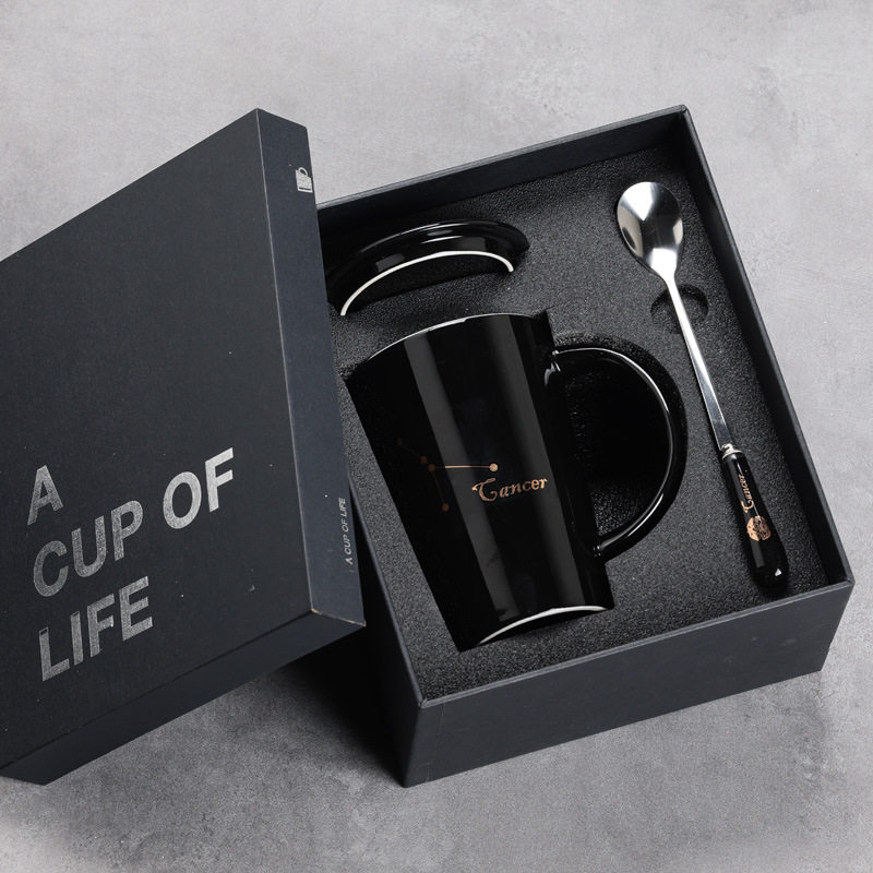 12 12 tazas de cerámica constelación tazas de agua tazas de tazas marcadas tazas de café con cubierta impresa LOGO