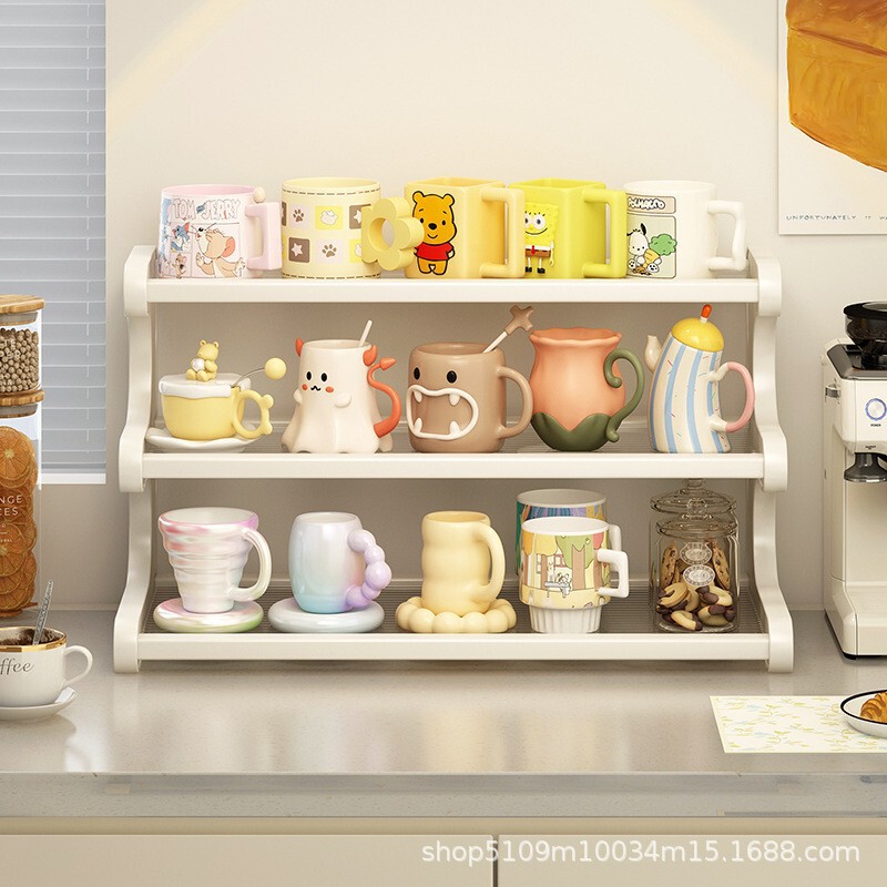 Desktop Cup Holder Storage Rack, Multi-Layer Shelf for Placing Tea Cups, Water Cups, Coffee Cups, and Tea Sets on the Living Room Countertop Desktop Cup Holder Storage Rack, Multi-Layer Shelf for Placing Tea Cups, Water Cups, Coffee Cups, and Tea Sets on the Living Room Countertop