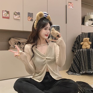 Spring and Summer Thin Sun Protection Clothing, Reversible, Loose, Comfortable, Breathable and Versatile Long-Sleeved T-Shirt Tops