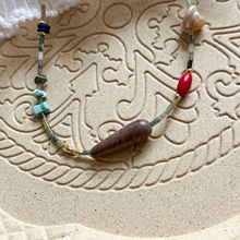 森林项链夏日复古风彩色天然石串珠项链锁骨链个性小众多特色