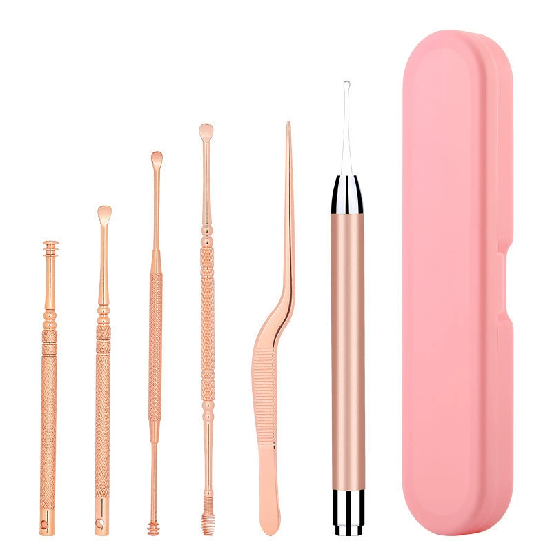Ear picking stainless steel, tools set, 6 pieces