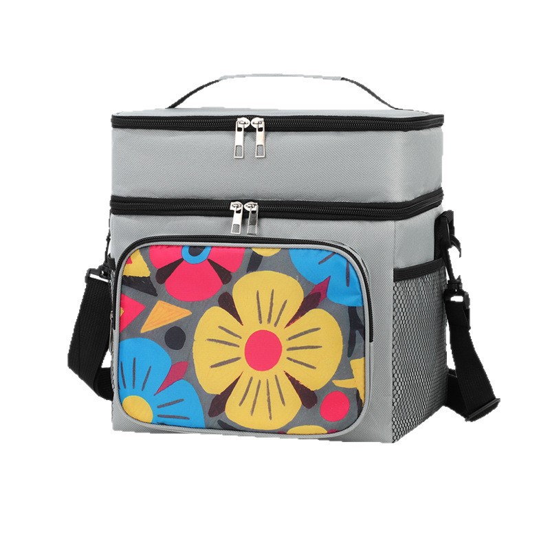 Nuevo paquete de aislamiento de flores al aire libre para picnic bolsas de alimentos frescos bolsas de almuerzo transfronterizas bolsas de almuerzo bolsas de almuerzo portátiles con arroz