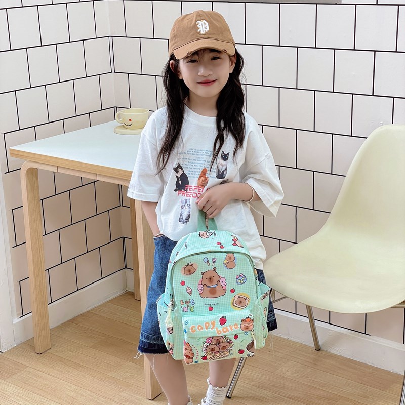 Mochila de estudiantes de la escuela primaria Capibala impresa de aire extranjero mochila de niños y niñas viaje ligero mochila de niños