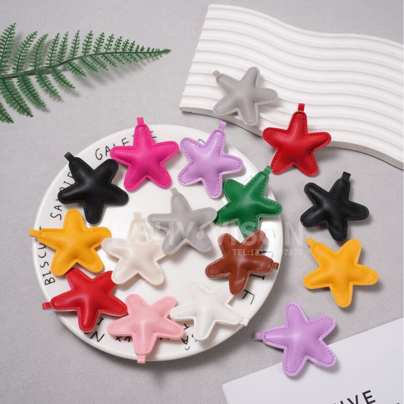 Simulated Leather Five-Pointed Star Pendant Colorful Filling Five-Pointed Star Keychain Bag Pendant DIY Jewelry Accessories Simulated Leather Five-Pointed Star Pendant Colorful Filling Five-Pointed Star Keychain Bag Pendant DIY Jewelry Accessories
