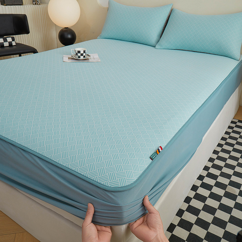 Nuevas sábanas de seda de hielo de una sola pieza, sábanas frescas de verano, sábanas de tatami de dormitorio individual, juego de tres piezas