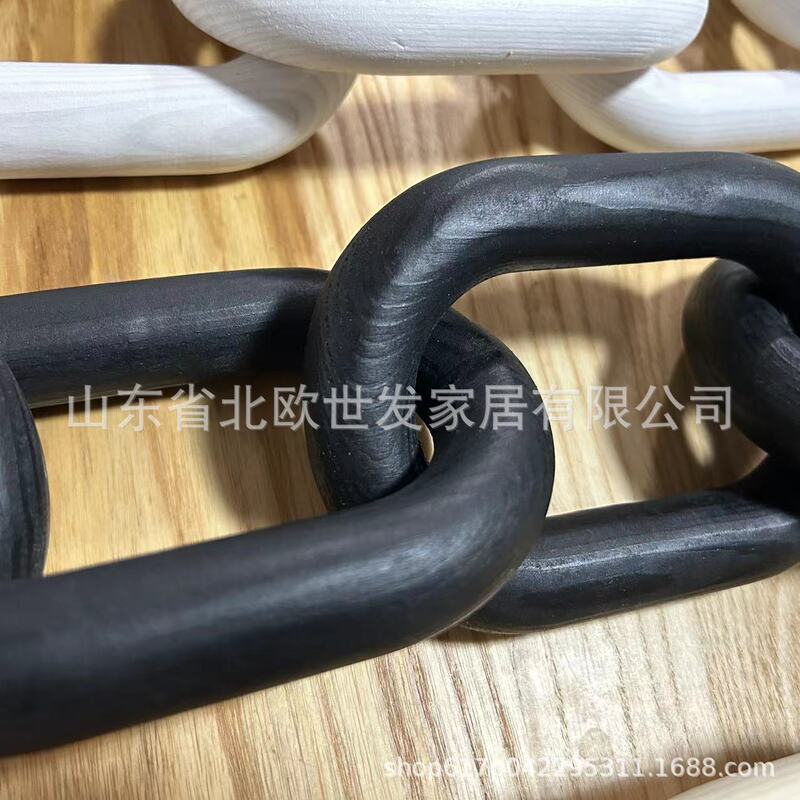 木の装飾木のチェーンの木の5環の木のチェーンは木のチェーンの木の結び目のテーブルの装飾の置物の工芸品を掛けます。|undefined