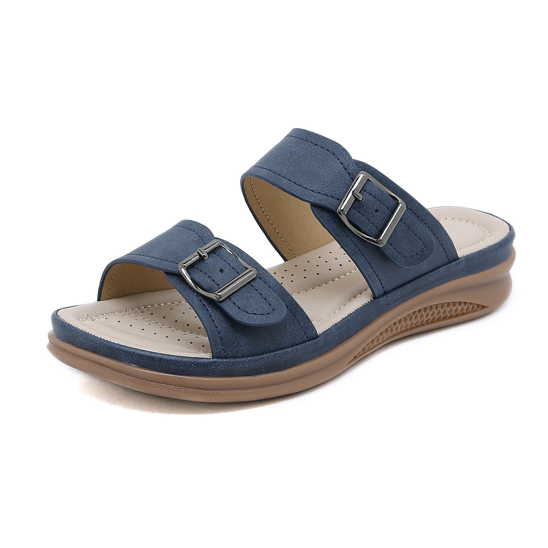 Z637-9 nuevo modelo 2025 sandalias de cuña retro de estilo europeo y americano para mujer, informales, ligeras, de talla grande, cómodas