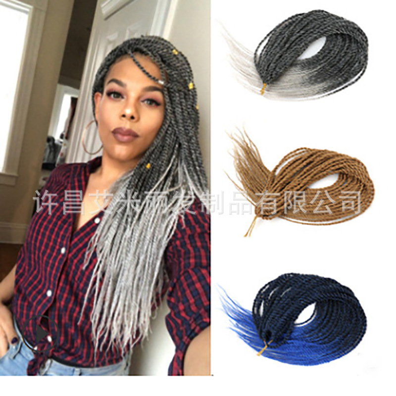 Chemical fiber wig 18 inch European and American chemical fiber twist braid twist braid hand rub two braids factory wholesale Chemical fiber wig 18 inch European and American chemical fiber twist braid twist braid hand rub two braids factory wholesale