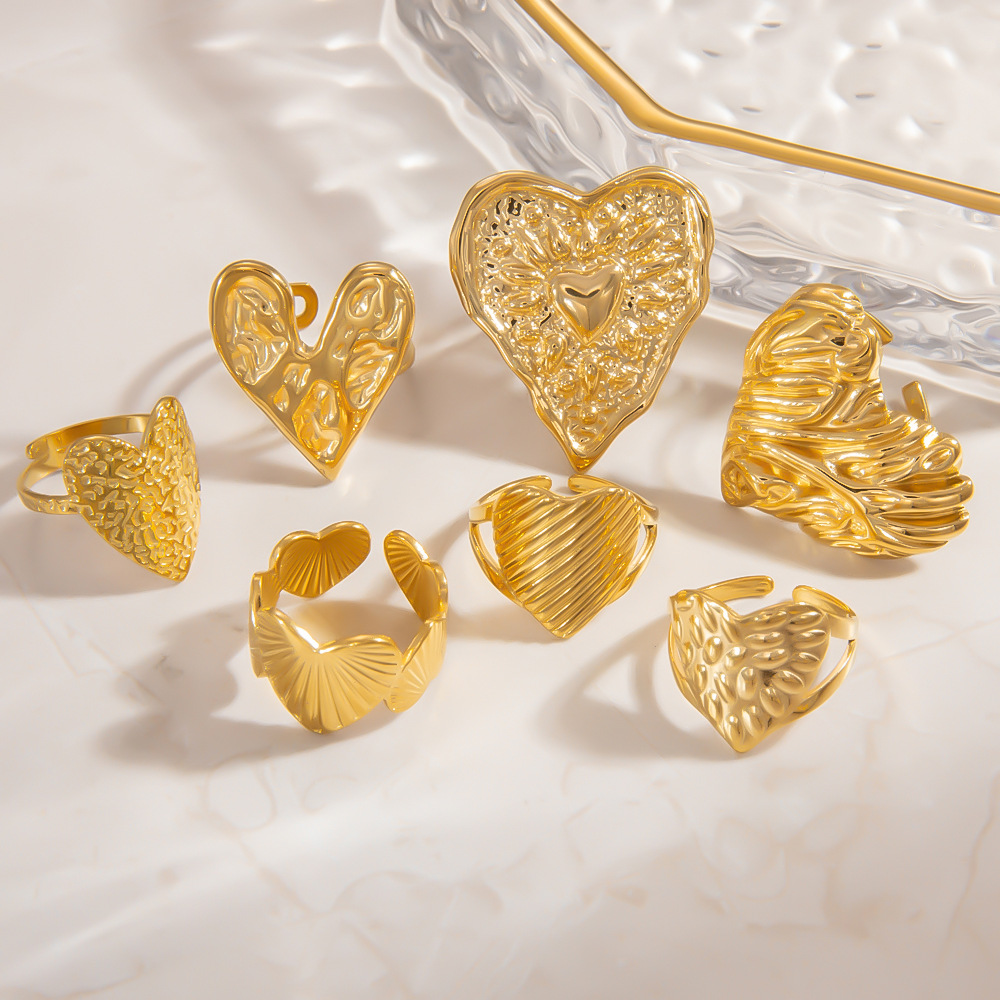 brand small design ring stainless steel heart shaped
