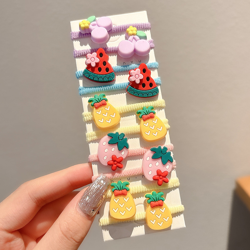 Caricatura encantadora anillo de pelo pulgar no daña el cabello de los niños correa de correa pequeña cuerda de cabello para niñas cuerda de cabello