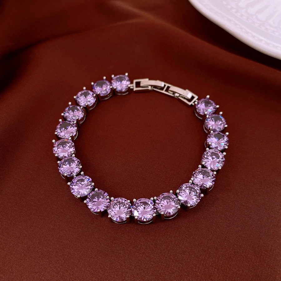 Pulsera de amor solar de circón galvanizado en oro real