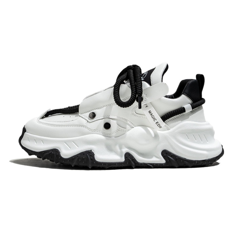 2024 transmisión en vivo nuevo estilo zapatos de papá zapatos de marca de moda zapatos de hombre de cuero casual ligero de lujo zapatos de hombre suela gruesa aumentó zapatos casuales Coreanos