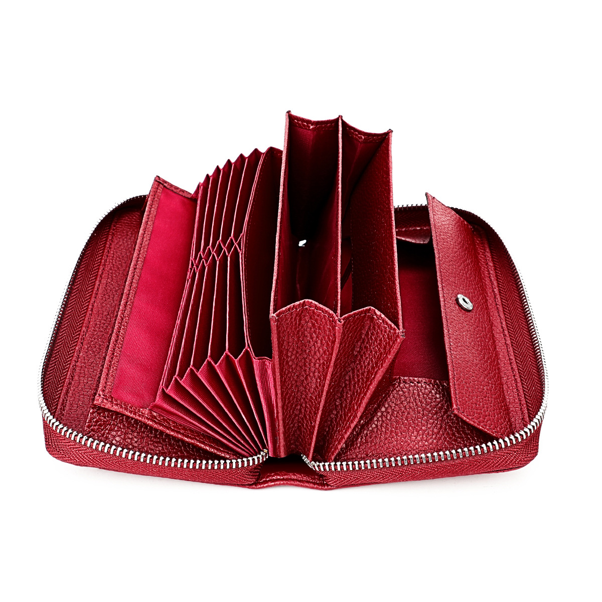Guangzhou echte Damenbrieftasche mit mehreren Steckplätzen, Kleingeldtasche aus Leder, Halter, Kartenbuch_voghion.com