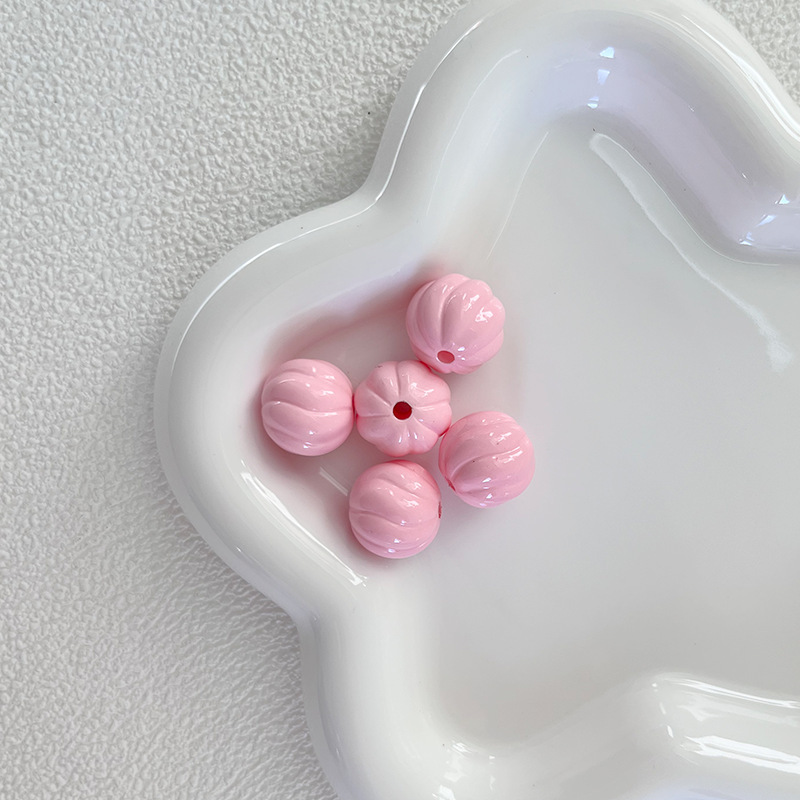 亚克力烤漆彩色南瓜珠diy手机链钥匙扣包挂饰品配件材料散珠串珠|undefined