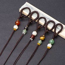 金刚结手工编织绳汽车钥匙扣黄铜雕刻挂件绳子短款玉手把件绳批发